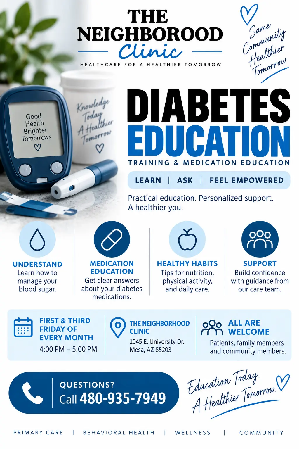 TNC diabetes and medication education held the first and third Friday each month